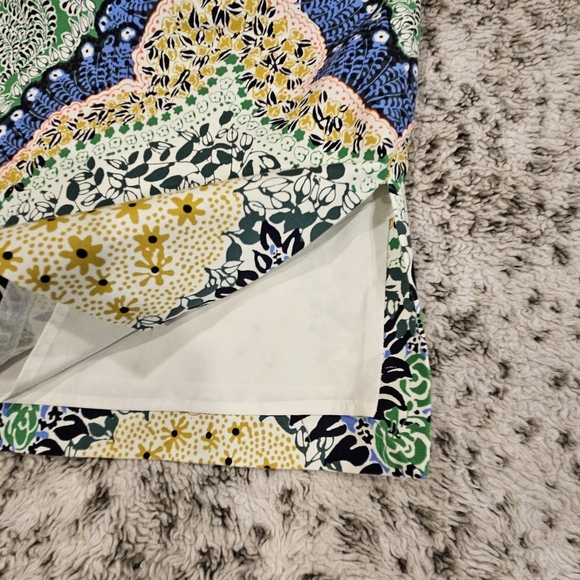 Moulinette Soeurs SZ 0P Festive Multicolor Midi Lined Pencil Skirt Side Zip - Picture 9 of 10